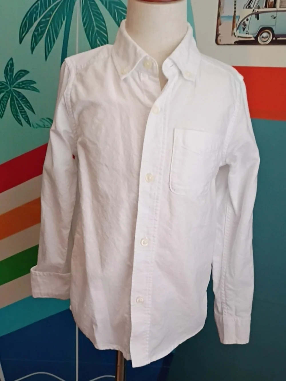 Children's Place White Button-Down Shirt Sz. 6/7